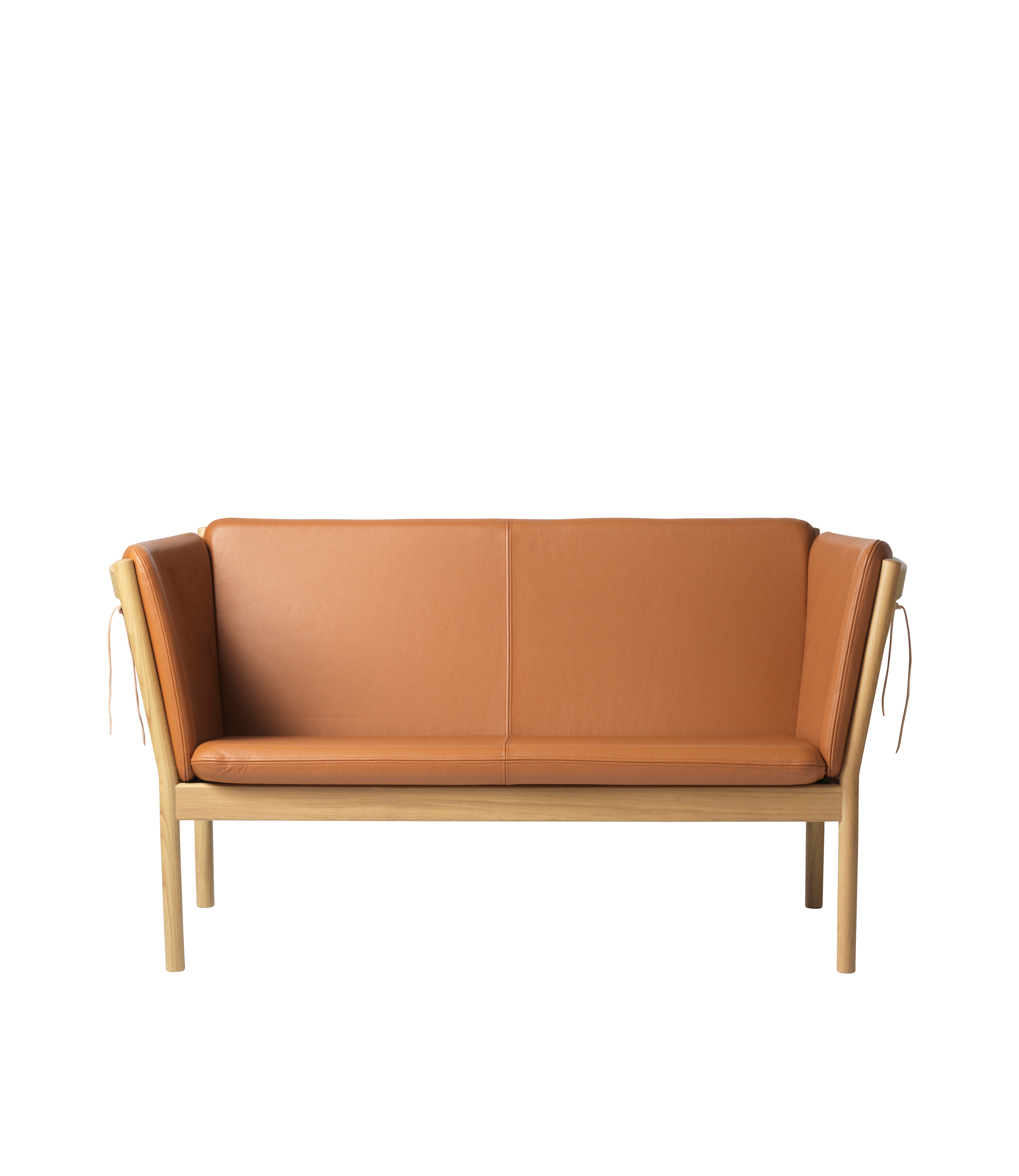 J148 - 2 pers. sofa - Eg - Cognac læder