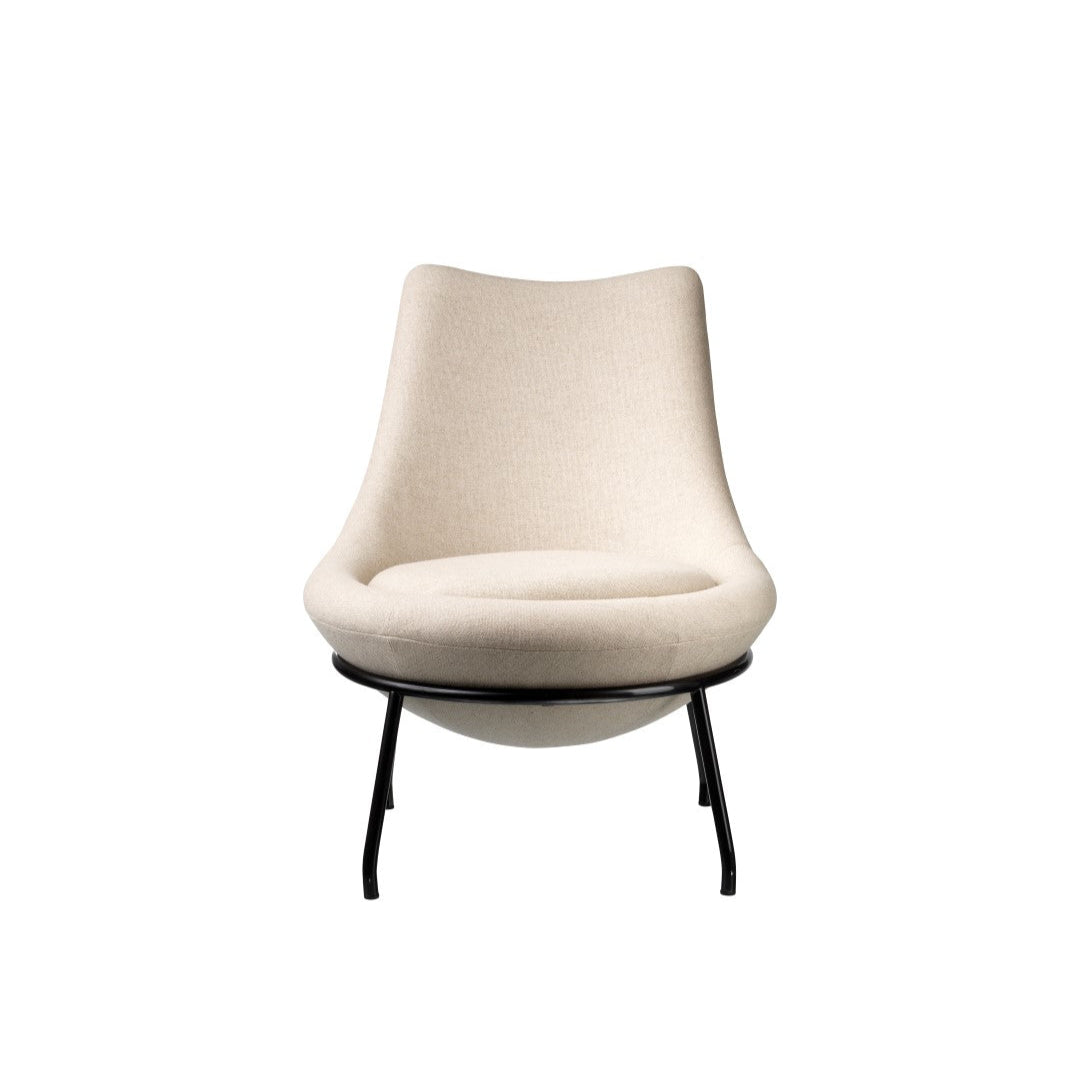 L40 Bellamie Loungestol Low back Stål Sort i Beige