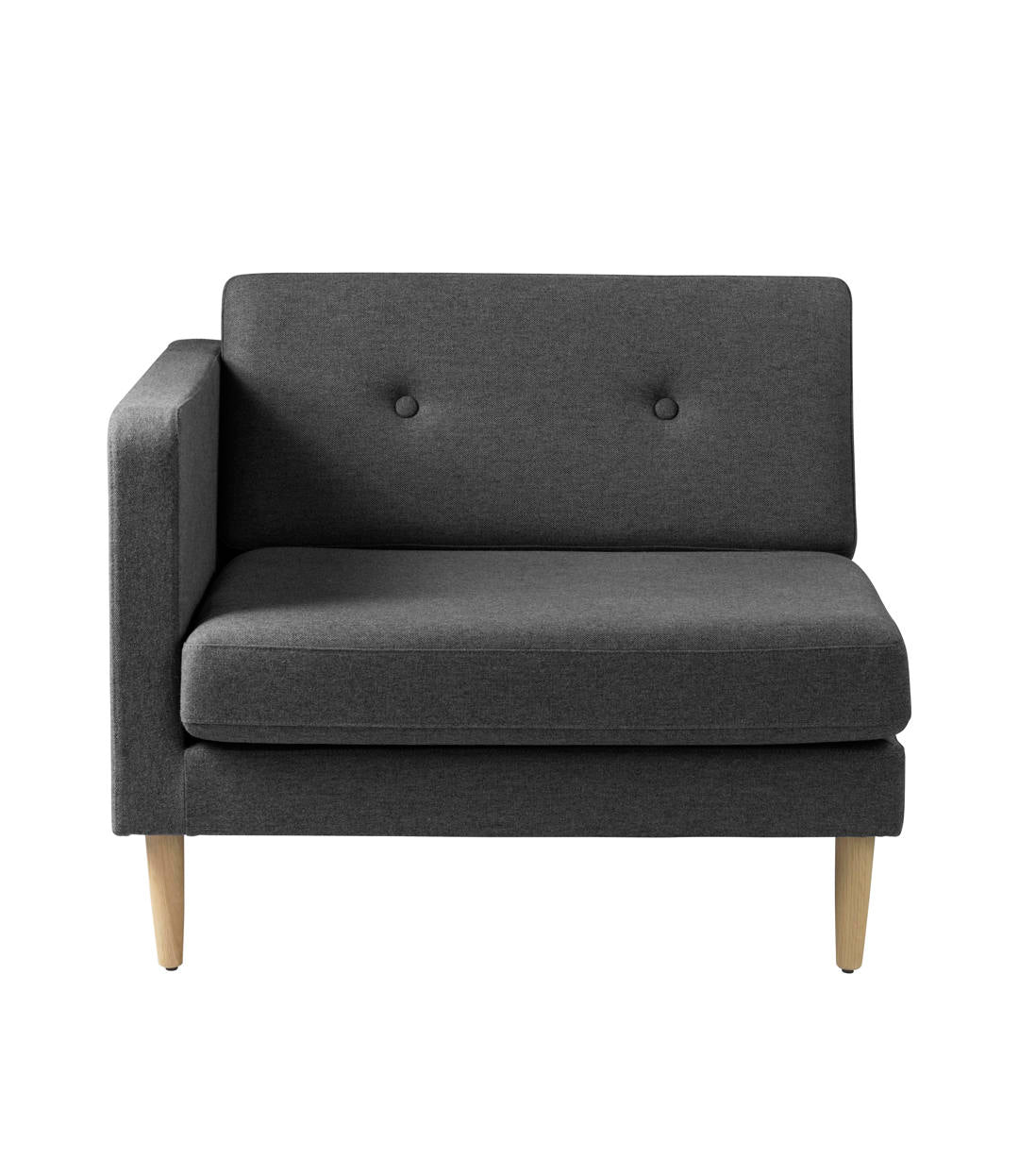 L42 Firhøj Sofa Venstre modul 90 Eg i Dark Grey af Unit10