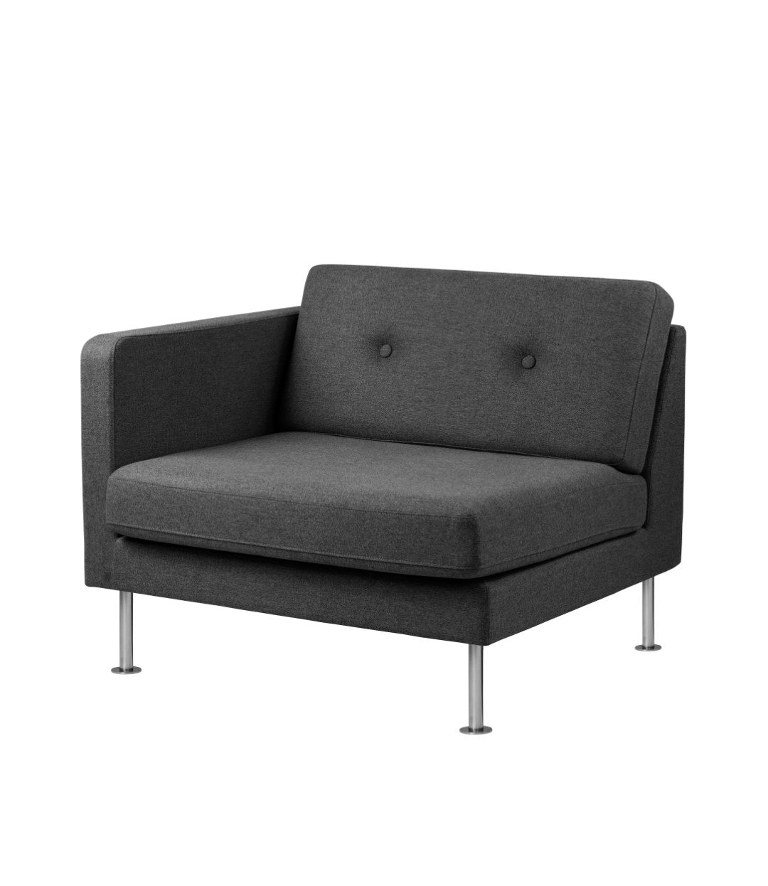 L42 Firhøj Sofa Venstre modul 90 Stål i Dark Grey af Unit10