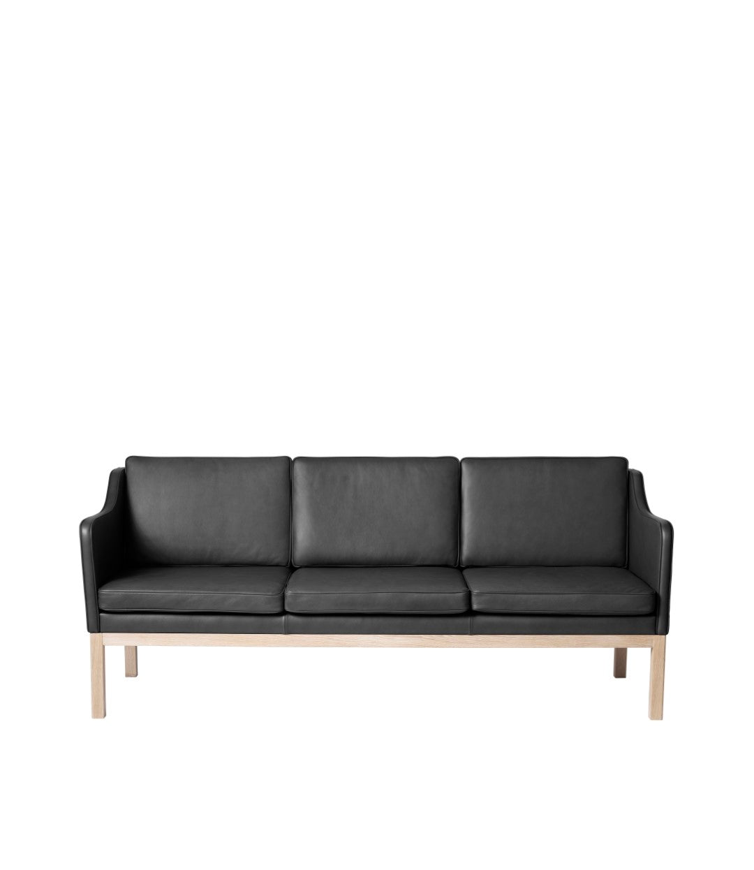 L43 MK46 3 personers sofa i Sort Læder af Mogens Koch