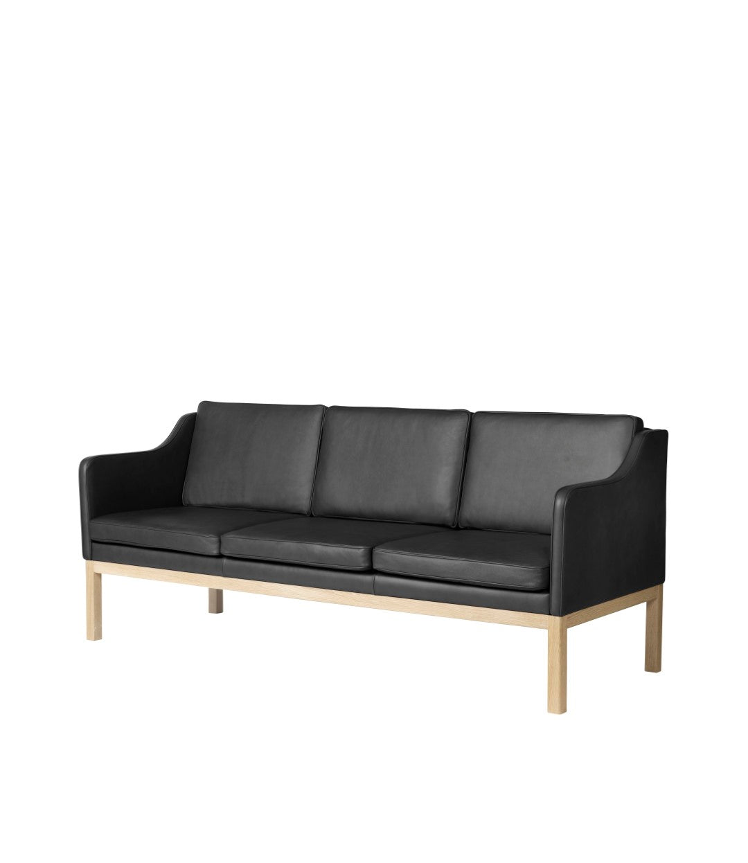 L43 MK46 3 personers sofa i Sort Læder af Mogens Koch